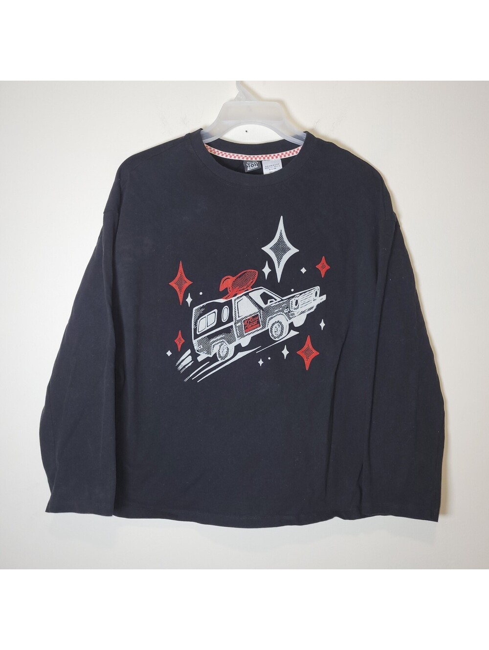Disney Pixar Toy Story Pizza Planet Truck Black Long Sleeve T-Shirt Adult XL
